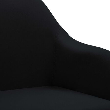  Scaun de sufragerie pivotant, negru, material textil