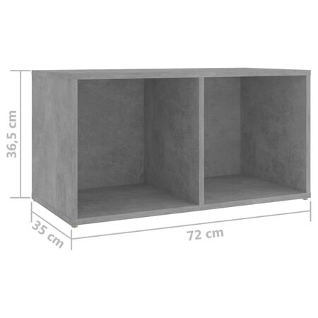  Dulapuri TV 2 buc gri beton, 72x35x36,5 cm lemn prelucrat