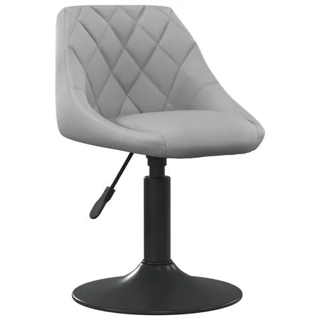   Scaune rotative de bucătărie, 2 buc., gri deschis, catifea