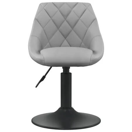   Scaune rotative de bucătărie, 2 buc., gri deschis, catifea