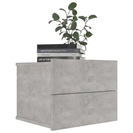  Noptieră, gri beton, 40x30x30 cm, lemn prelucrat