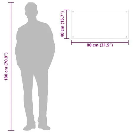  Panou antistropi de bucătărie, negru 80x40 cm sticlă securizată