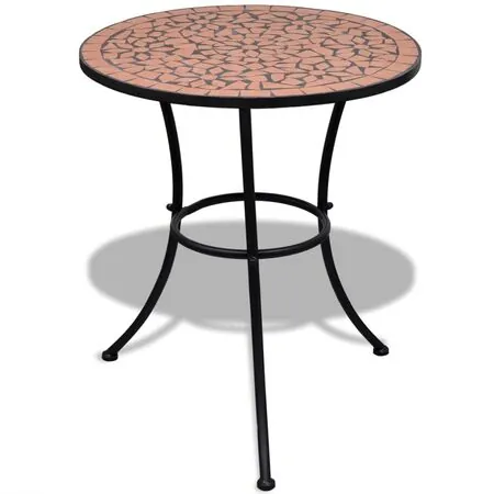 Set mobilier bistro, 3 piese, cărămiziu, plăci ceramice