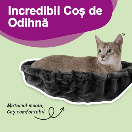  Ansamblu pisici cu stâlpi din funie de sisal, gri închis, 70 cm