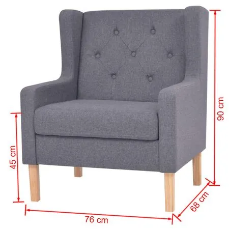  Set cu canapea, 2 piese, material textil, gri