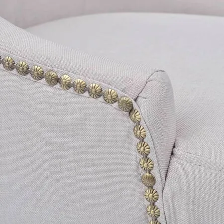  Scaune de sufragerie, 6 buc., gri crem, material textil