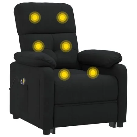  Fotoliu de masaj electric rabatabil, negru, textil