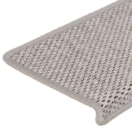  Covorașe autoadezive scări, 15 buc., argintiu, 65x21x4cm, sisal