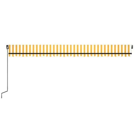  Copertină retractabilă manual cu LED, galben și alb, 600x350 cm