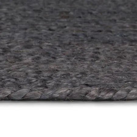   Covor manual, gri închis, 150 cm, iută, rotund