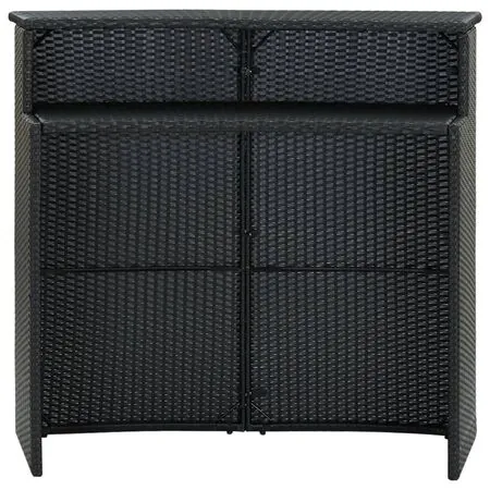  Masă de bar de grădină, negru, 120x55x110 cm, poliratan
