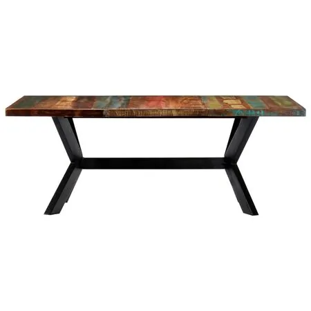  Masă de bucătărie, 200 x 100 x 75 cm, lemn masiv reciclat