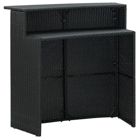  Masă de bar de grădină, negru, 120x55x110 cm, poliratan