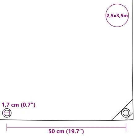  Prelată, albastru, 2,5 x 3,5 m, 650 g/m²