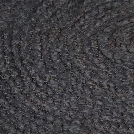   Covor manual, gri închis, 150 cm, iută, rotund