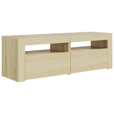  Comodă TV cu lumini LED, stejar Sonoma, 120x35x40 cm