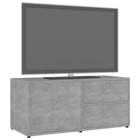  Dulap TV, gri beton, 80x34x36 cm, lemn prelucrat
