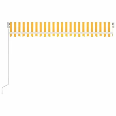  Copertină retractabilă manual cu LED, galben & alb, 400x300 cm