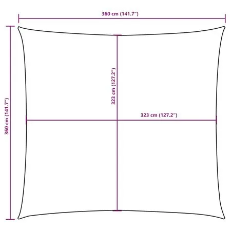  Parasolar, negru, 3,6x3,6 m, țesătură oxford, pătrat