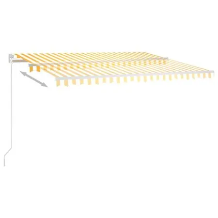  Copertină retractabilă manual cu LED, galben & alb, 400x300 cm