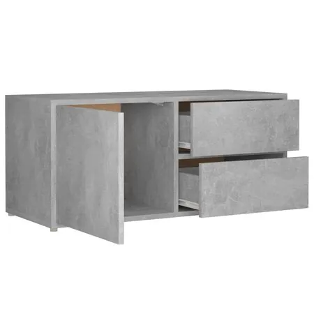 Dulap TV, gri beton, 80x34x36 cm, lemn prelucrat