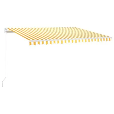  Copertină retractabilă manual cu LED, galben & alb, 400x300 cm