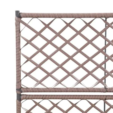  Strat înălțat spalier cu 2 ghivece maro 58x30x107 cm poliratan
