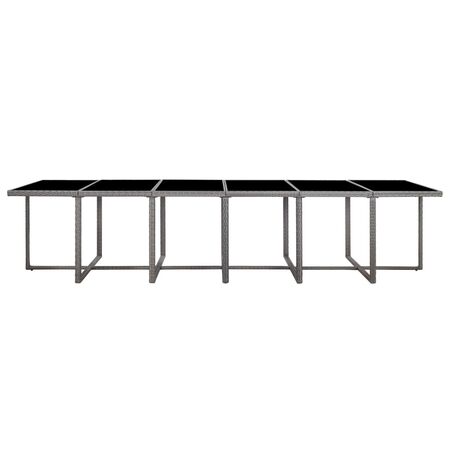  Set mobilier de exterior cu perne, 17 piese, gri, poliratan