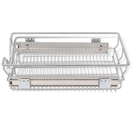  Coșuri din sârmă retractabile, 2 buc., argintiu, 400 mm