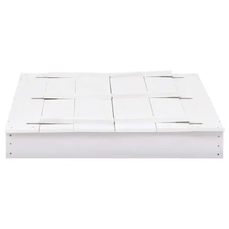  Cutie de nisip, alb, 95 x 90 x 15 cm, lemn de brad