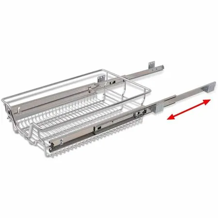  Coșuri din sârmă retractabile, 2 buc., argintiu, 400 mm
