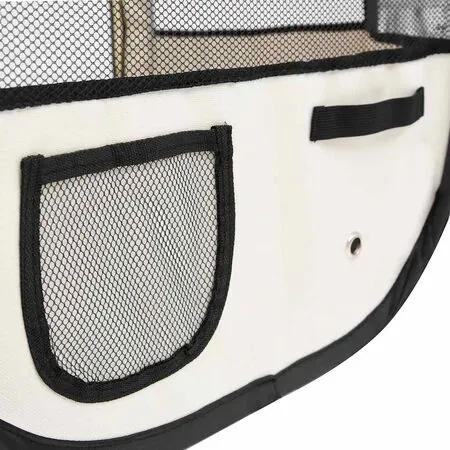 Țarc joacă pliabil câini cu sac de transport albastru 110x110x58 cm