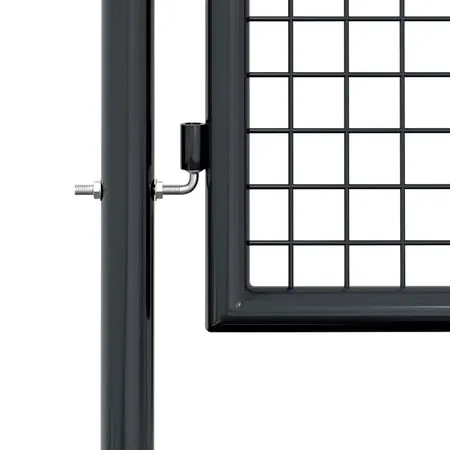  Poartă de gard din plasă, gri, 100 x 225 cm, oțel galvanizat