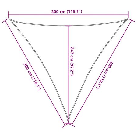  Pânză parasolar,3x3x3 m , HDPE , 160 g/m²