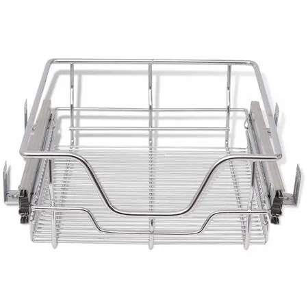  Coșuri din sârmă retractabile, 2 buc., argintiu, 400 mm