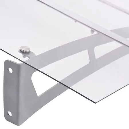  Baldachin ușă argintiu și transparent 150x90 cm PET
