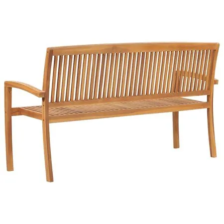  Bancă grădină stivuibilă, 3 locuri, 159 cm, lemn masiv de tec