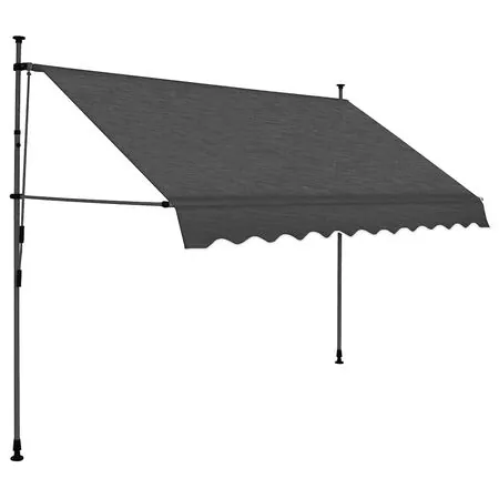  Copertină retractabilă manual cu LED, antracit, 300 cm