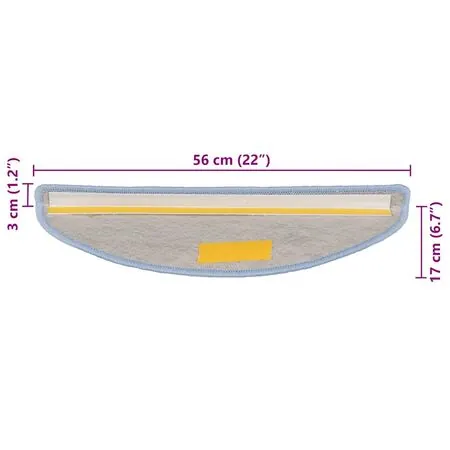 Covoraș scări autoadeziv 15 buc. albastru, 56x17x3 aspect sisal