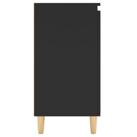  Servantă cu picioare din lemn masiv, negru, 60x35x70 cm, PAL