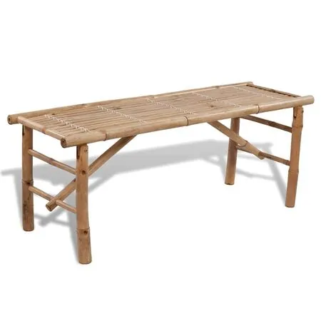 Masă pentru bere cu 2 bănci, 100 cm, bambus