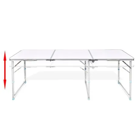  Set masă de camping pliabilă cu 6 scaune, reglabil, 180x60 cm