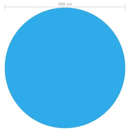 Folie solară rotundă din PE pentru piscină, 488 cm,  albastru