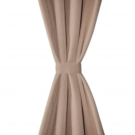 Draperii opace cu inele metalice, 2 buc., crem, 135 x 245 cm