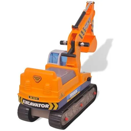  Excavator ride-on, galben, plastic