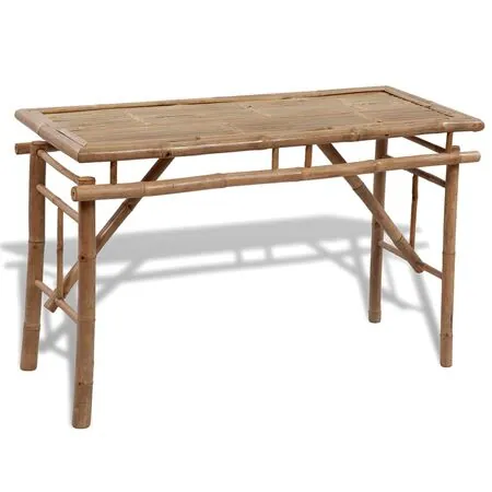  Masă pentru bere cu 2 bănci, 100 cm, bambus