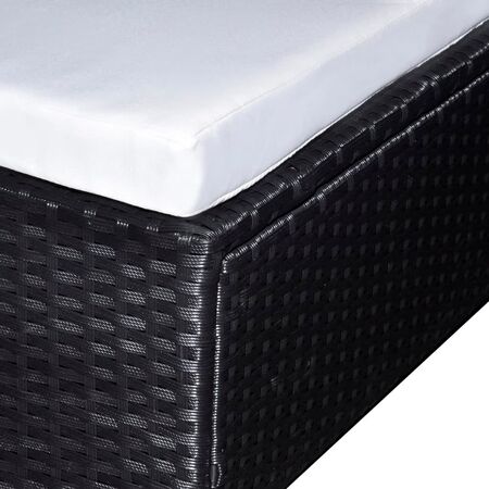  Set mobilier de grădină cu perne, 6 piese, negru, poliratan