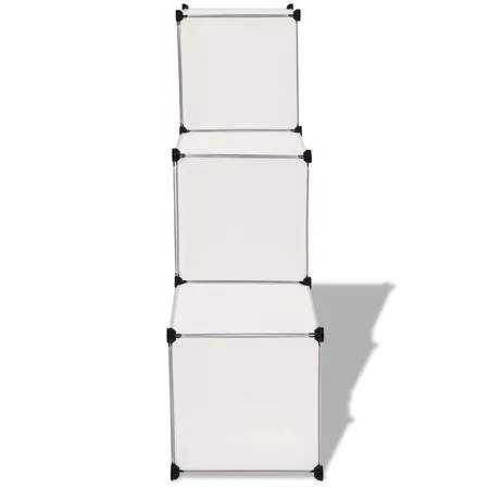  Dulap de depozitare tip cub, 6 compartimente, alb