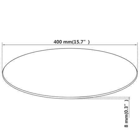  Blat de masă din sticlă securizată, rotund, 400 mm