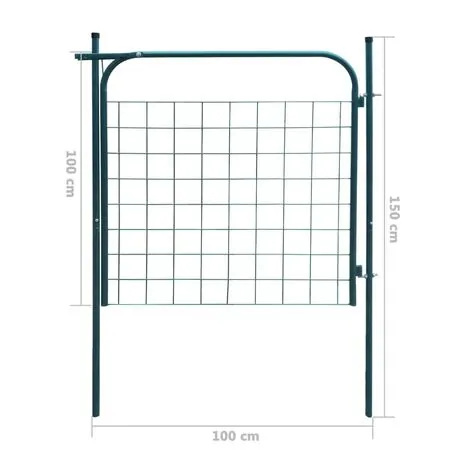  Poartă pentru gard de gradină 100 x 100 cm verde